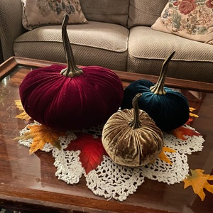 Velvet Pumpkins Create Your Own Set of 3 Different Sizes and - Etsy