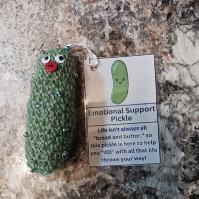 PRINTABLE Emotional Support Pickle Tags, Digital PDF, Market Tags