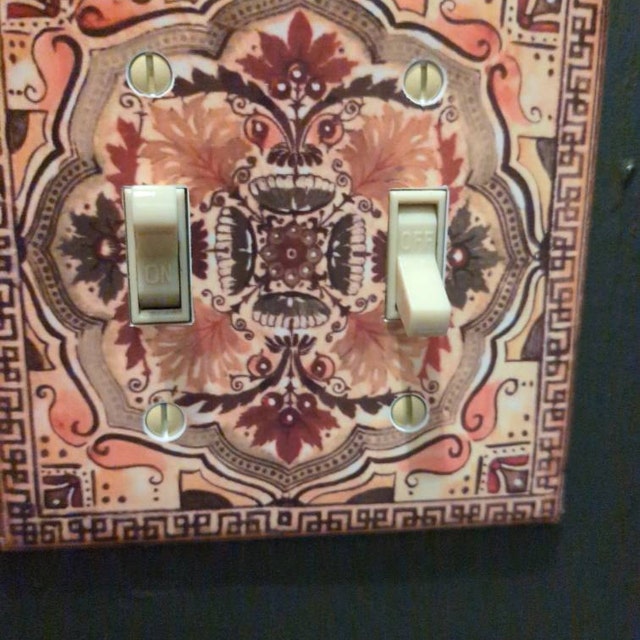 3D Chinoiserie Tree Decorative Light Switch Cover - Single Rocker, Japanese Style Faceplate