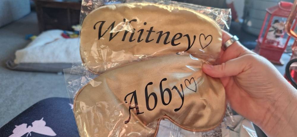 Personalized Eye Mask, Bridesmaid Gift, Bridal Party Gift, Sleep Mask, Personalized Wedding Favor, Silky Satin Mask, Bachelorette Party