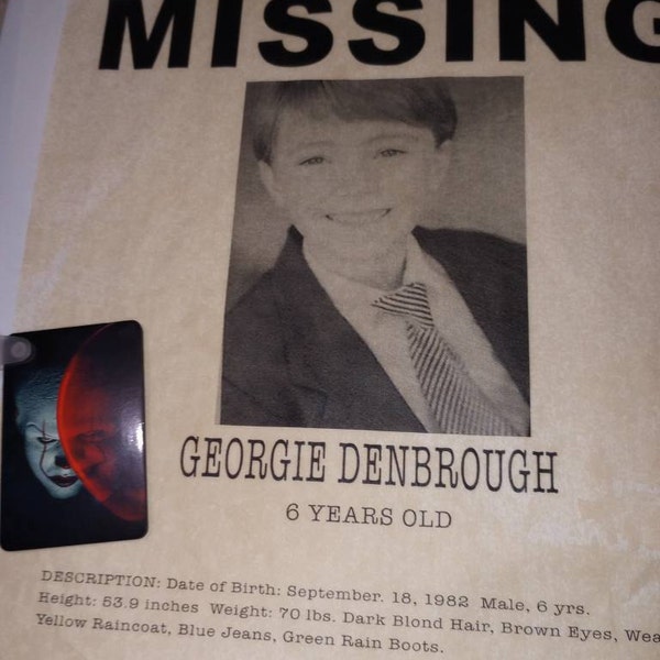 Horror Memorabilia IT Missing Posters Individual or Set of 8 Richie ...