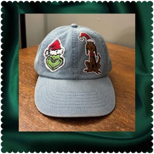 Grumpy green Christmas Iron on patches