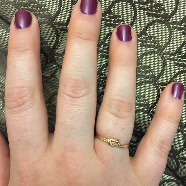 Gold Climbing Knot Ring Promise Ring for Her Engagement Etsy