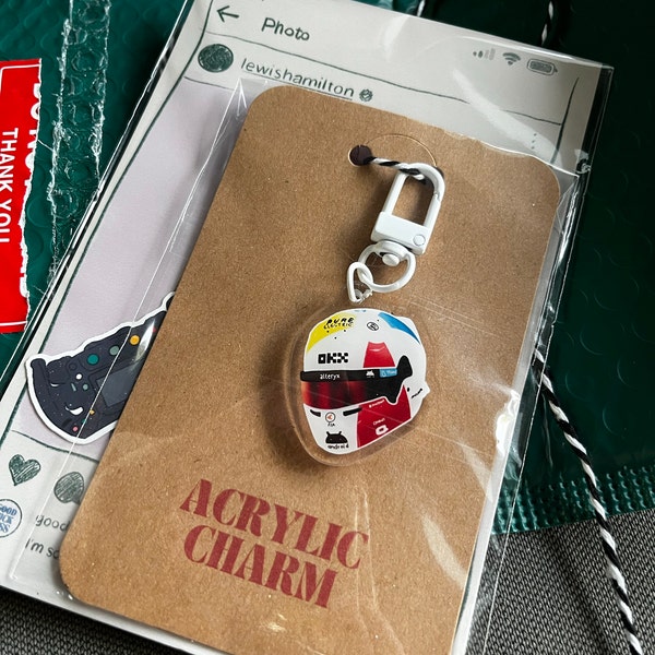 Driver Helmet Acrylic Charms | F1 Driver Keychains for Backpacks, Bags ...