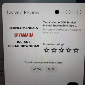 Yamaha Vmax 500 Service Manual Snowmobile 1994-2000 - Etsy