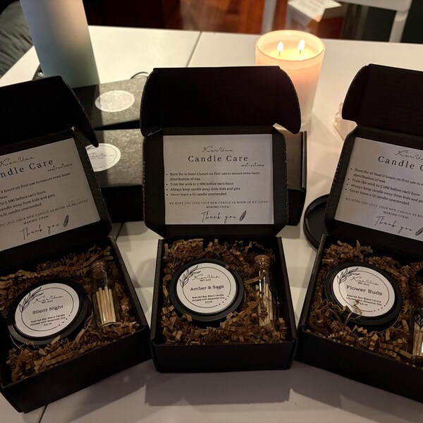 7 Oz Handmade Soy Candle and Wax Sachet Gift Box Mother’s Day Candle ...