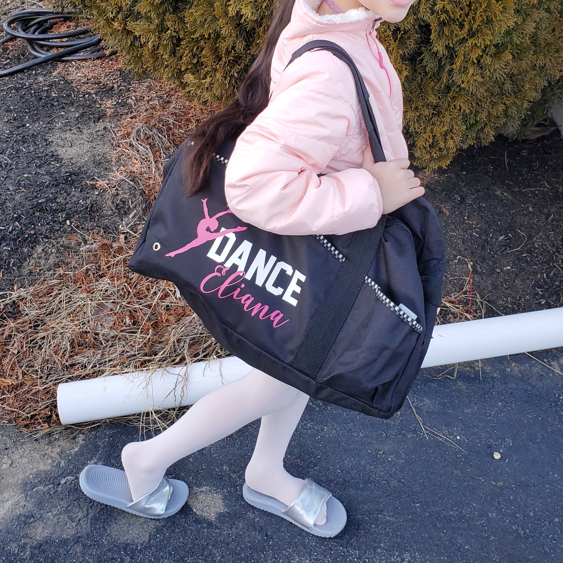 Personalized Dance Bag, Dance Bag, Custom Duffle Bag, Gray Duffle Bag, Black Duffle Bag, Dancer Gift, Sports Bag, Dancer Coach Gift