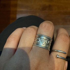 Thumb Ring 925-Antique Silver Ring,Sterling Silver Ring,Handcrafted Boho Ring,Plain Silver Ring,Wedding Ring Gift For Her Gift Item Ring