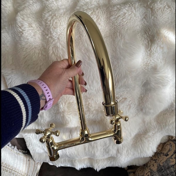 Retro Zwarte Badkamerkraan, Antiek Messing, Wastafelkraan Met Twee Handgrepen Badkamerkraan Landhuis Mengkraan Geborsteld Voor Badkamer