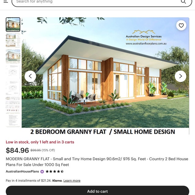 MODERN GRANNY FLAT Small and Tiny Home Design (Instant Download