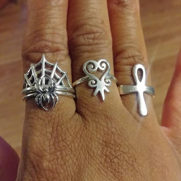 Silver Sankofa African Symbol Ring - Custom African Symbol Ring ...