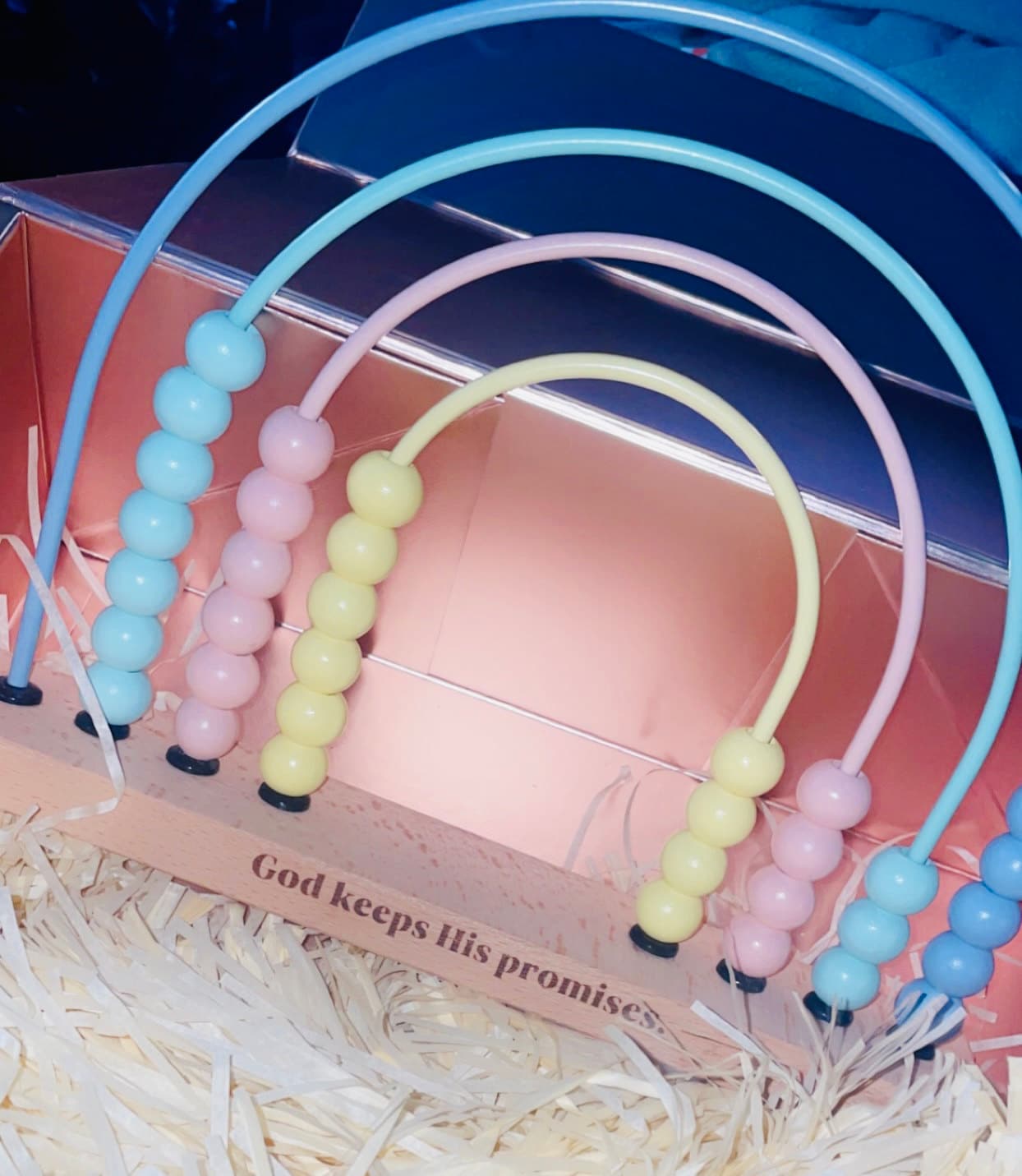 God’s Promise Wooden Rainbow Abacus - Catholic Toy, Christian Baby, Educational Toy, Nursery Decor, Baptism, Baby Shower, Montessori Toy