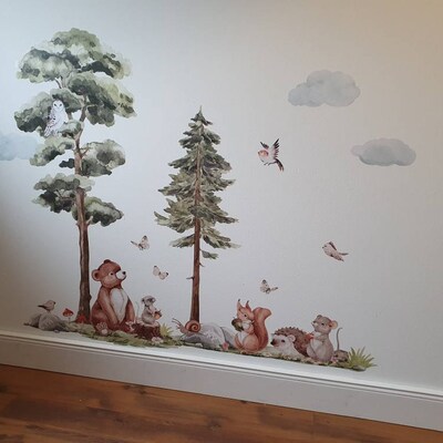 Wandtattoo Waldtiere Für Kinderzimmer – Selbstklebend, 159x95 Cm, Boho Design