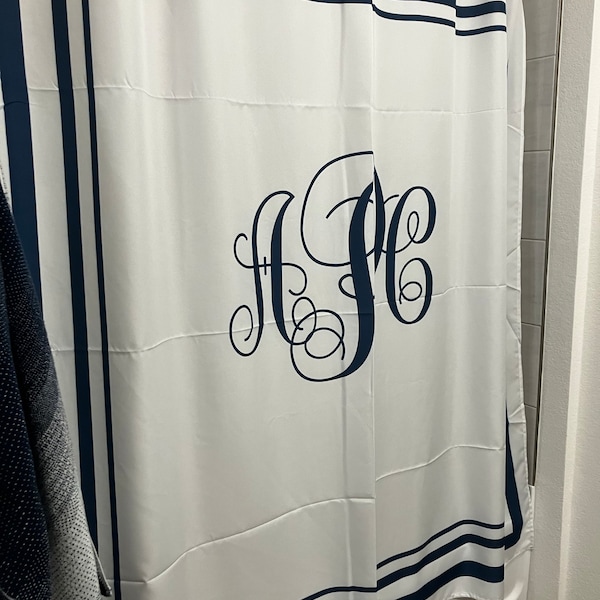 Custom Monogram Shower Curtain & Bath Mat Set: Classy Bathroom Decor - Etsy
