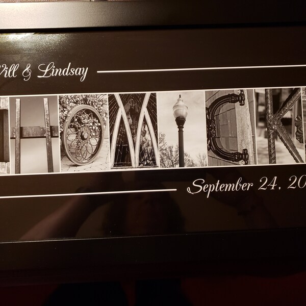 Alphabet photo letter art wedding name frame alphabet photography print