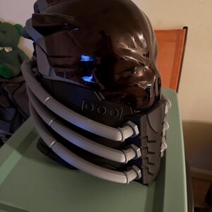 テクノブラックスカルヘルメット - 着色済みデラックス3Dプリント