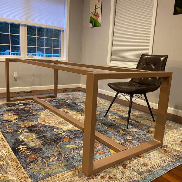 WIDE Metal Large Dining Table Legs for Heavy Marble and Glass 35inch ...