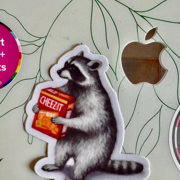 Funny Raccoon Sticker With Original Raccoon Art by Sarah Becktel ...