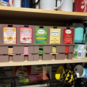 Modern Tea Organizer: Countertop Tea Bag Dispenser, Eco-Friendly PLA