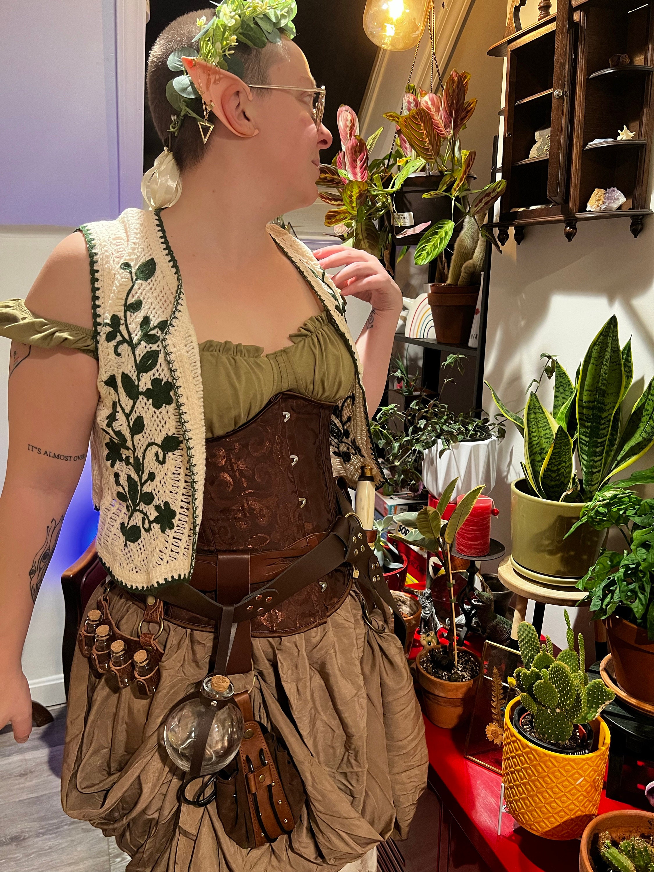 Vierfach-Fläschchenholster aus Leder