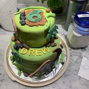 Xsstarmi 15 Topper Per Torta Dinosauri 3D Con Palme - Decorazioni Per Tema Baby Shower E Compleanno - 2