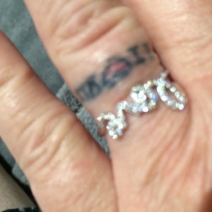 Gold and Diamond love Ring 14kt Yellow White or Rose Gold