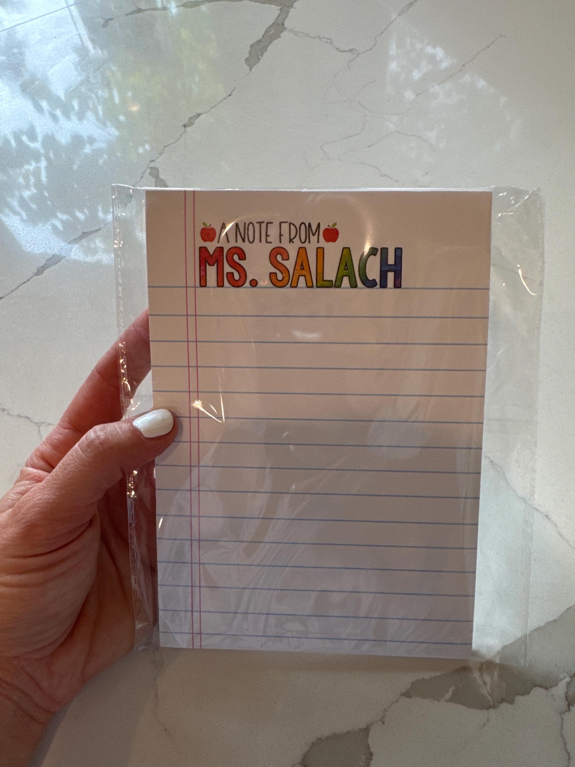 Personalized Teacher Notepad, Custom Teacher Writing Pad, Teacher Appreciation Gift, Gift For Teacher, Back To School End of Year Stationery