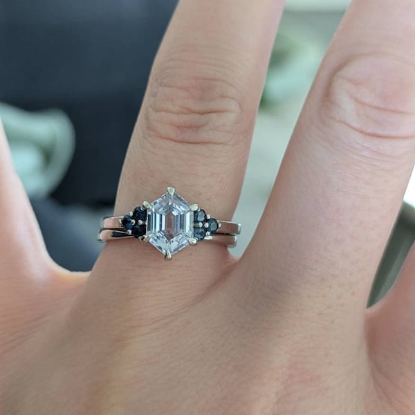 Zelly Large Emerald Cut Adjustable Ring Champagne