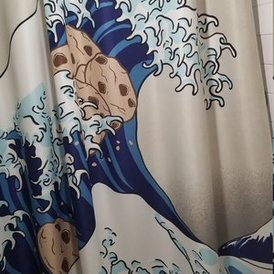 Bonhause Great Wave Shower Curtain Japanese Kanagawa Ocean Waves Blue  Decorative Bath Curtain 72 x 7…See more Bonhause Great Wave Shower Curtain