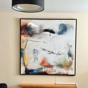 Large Bright Colourful Framed Wall Art for Living Room Floral Canvas ...