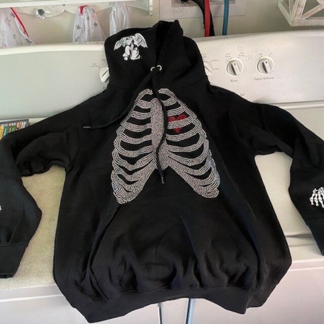Skeleton Rhinestone Rib Cage X Angel Hoodie (unisex) - Etsy