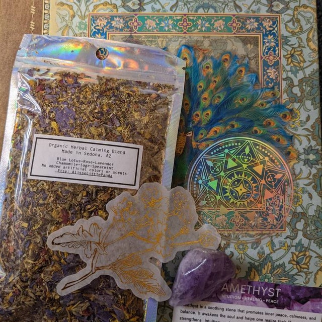 Peace & Calming Herbs with Blue Lotus + Cacao Smokable Tea ❦