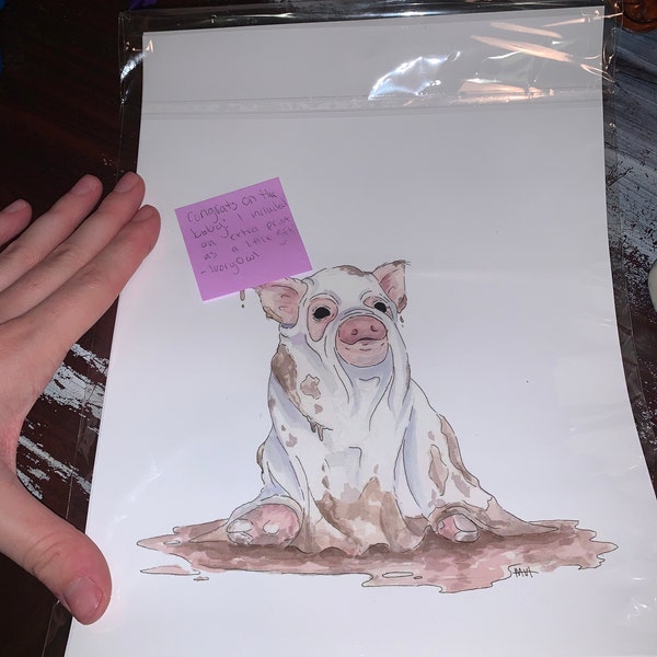 Spooky Ghost Pig Print - Etsy