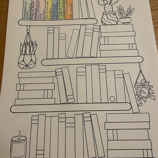 Reading Tracker Printable, Bookshelf Reading Log A4 A5 Letter HP ...
