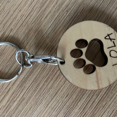 Paw Print Keyring Personalised Keyring Dog Name Paw Print Pet Memory ...