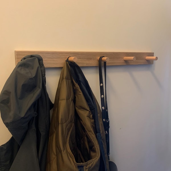 Tasmanian Oak Coat Peg Board Rack: Entryway Organizer - Etsy