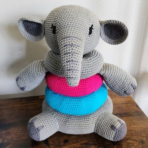 Baby Elephant Crochet Pattern, Crochet Stacker Baby Toy, PDF ...