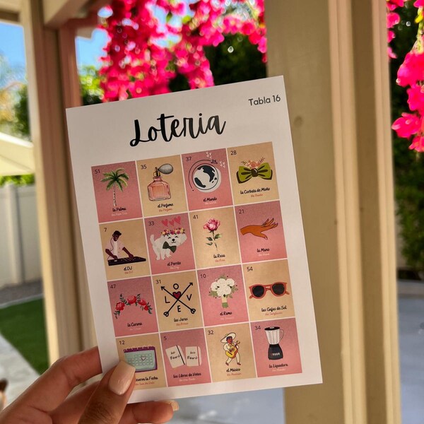 30 Tablas -INSTANT DOWNLOAD -bachelorette Loteria - Spanish & English ...