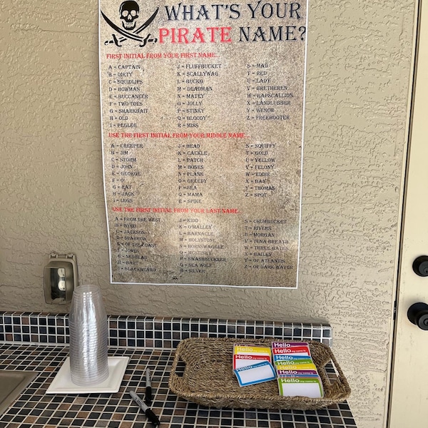 What's Your Pirate Name Printable - Gasparilla - Etsy