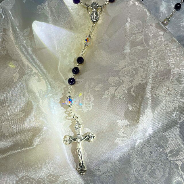 Sterling Silver Baroque Style Crucifix Jesus Rosary or