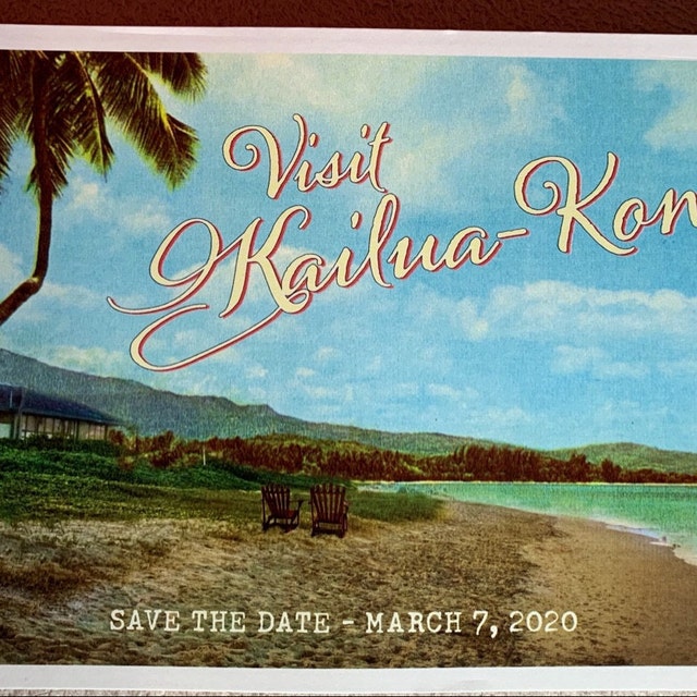Travel Save the Date Vintage Postcard - Aesthetic Journeys Designs