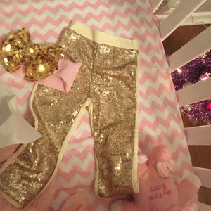gold sparkle pants