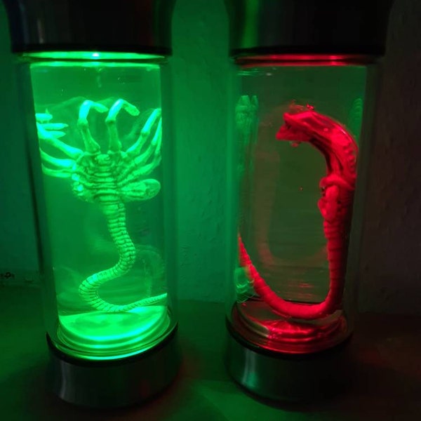USA Alien in a Test Tube Embryo Glass Jar Prop Led Light Red Green Blue ...