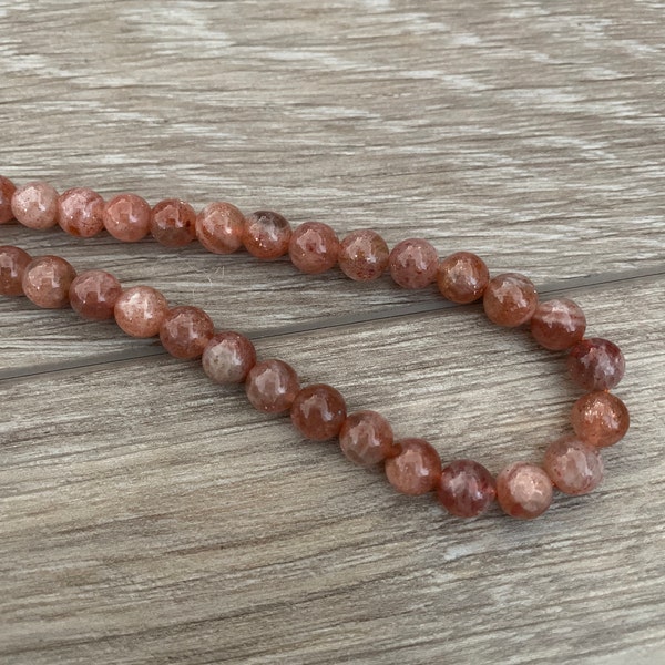 Fire Sunstone AAA Natural Fire Sunstone Bead. 6mm,8mm,10mm Round Smooth Gorgeous ...
