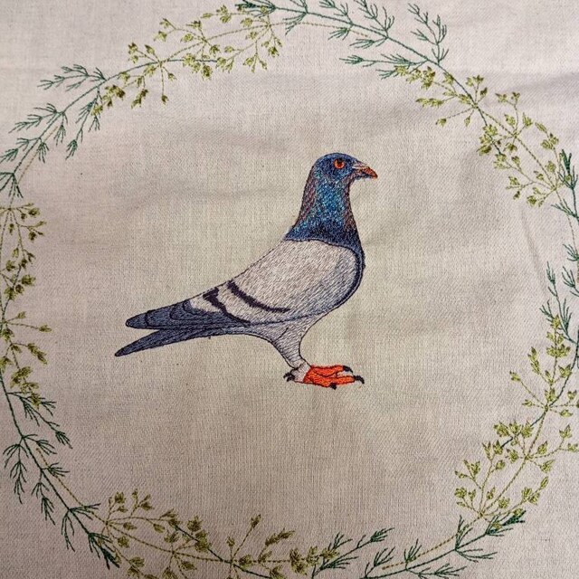 鳩の刺繍デザイン、鳥好きの方へのギフト（デジタルファイル） - Etsy 日本