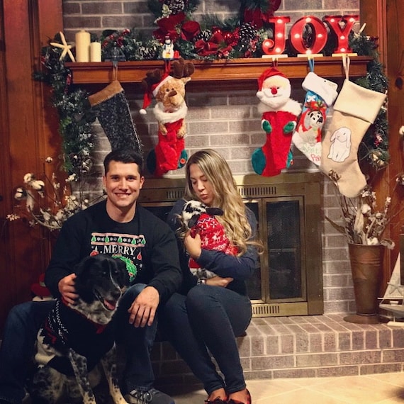 Customer photo of a pet with the Bunny Christmas Stocking