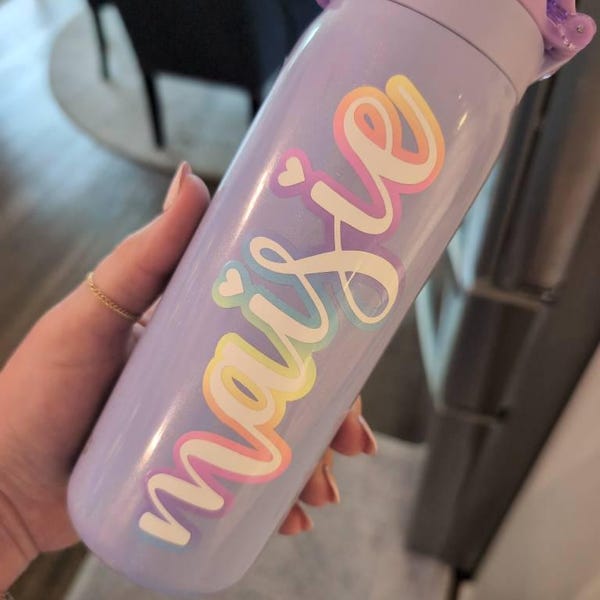 Custom Waterproof Vinyl Name Stickers | Name Decal for Water Bottle ...