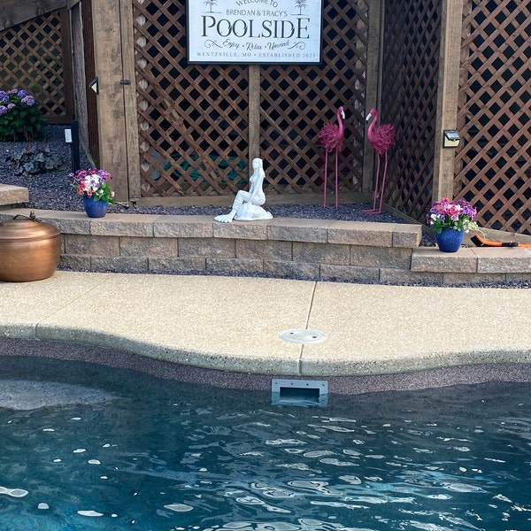 Custom Poolside Sign Family Name Sign Outdoor Wall Decor Backyard Pool ...
