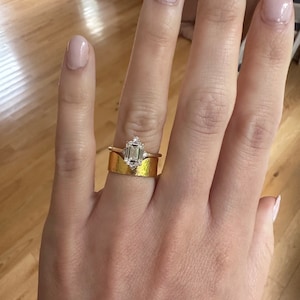 Customer photo from Jessica, Textured Yellow Gold Band 7mm