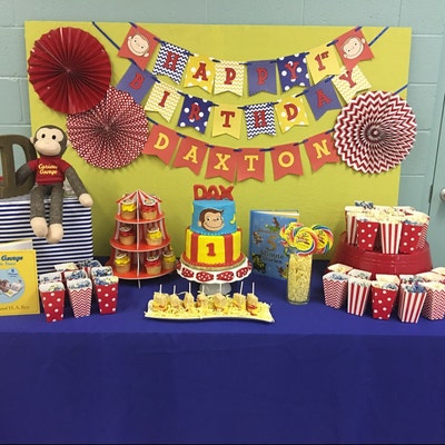 Curious George Birthday FILE to PRINT Happy Birthday Banner / Curious ...